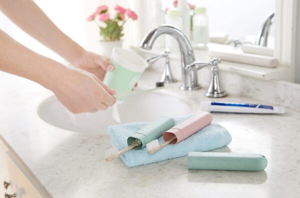 Wheat Straw Travel Toothbrush Cover Health Tooth Brushes Protector Portable Travel Toothbrush Box - Image 2