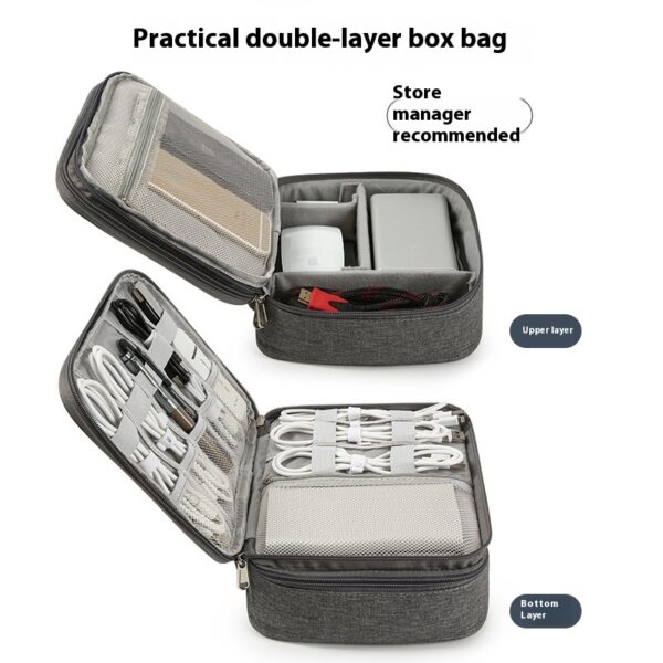 Data Cable Storage Bag Mobile Power Box Travel Portable Digital Accessories Organizing Folders - Image 8