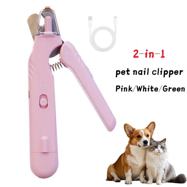 2 In 1 Pet Nail Clippers With Led Light Dog Cat Special Blood Line Scissors Multifunction Animals Paw Nail Trimmer Pet Supplies - Image 4