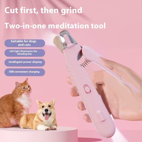 2 In 1 Pet Nail Clippers With Led Light Dog Cat Special Blood Line Scissors Multifunction Animals Paw Nail Trimmer Pet Supplies - Image 7